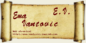 Ema Vantović vizit kartica